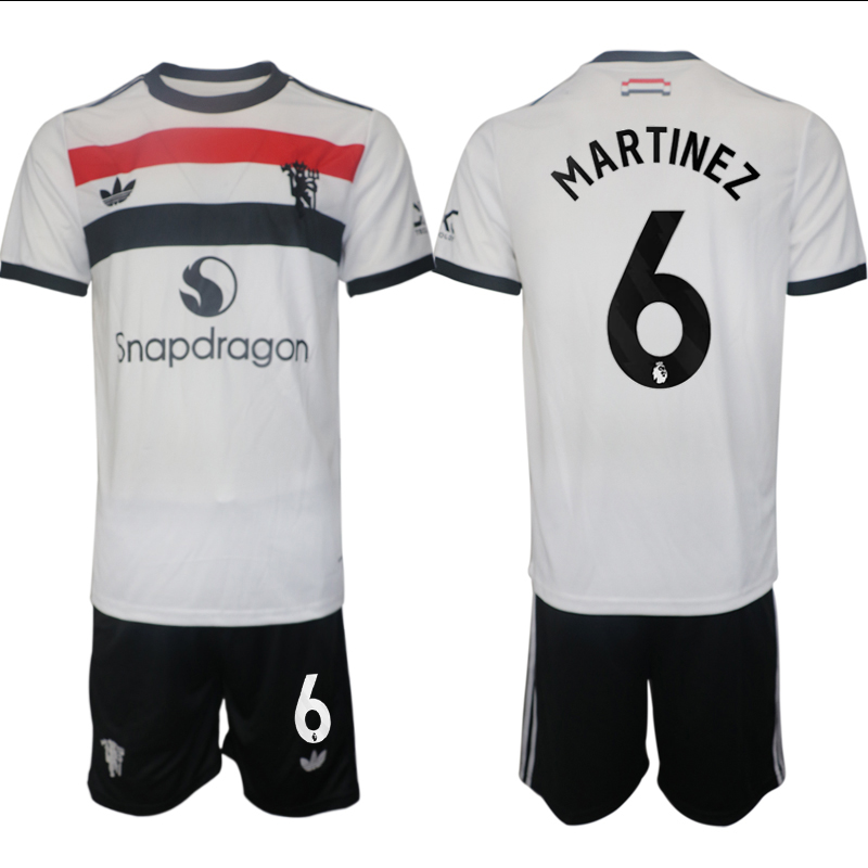 Men 2024-2025 Club Manchester United away white #6 Soccer Jersey->customized nfl jersey->Custom Jersey